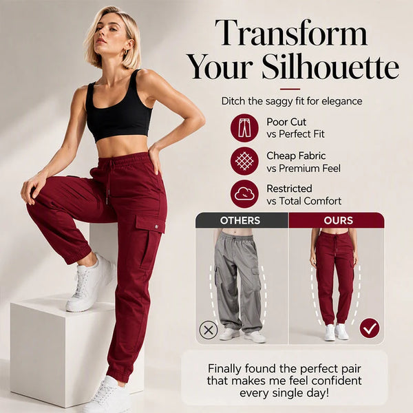 Women's Drawstring Waist Cargo Pants