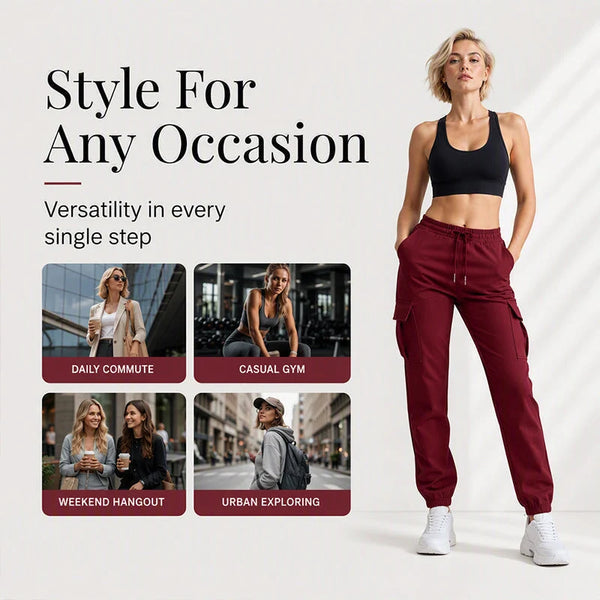 Women's Drawstring Waist Cargo Pants