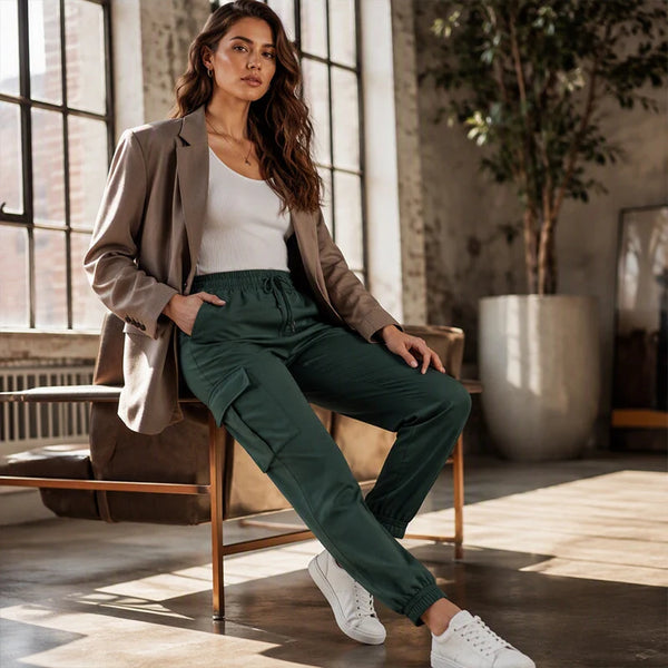 Women's Drawstring Waist Cargo Pants