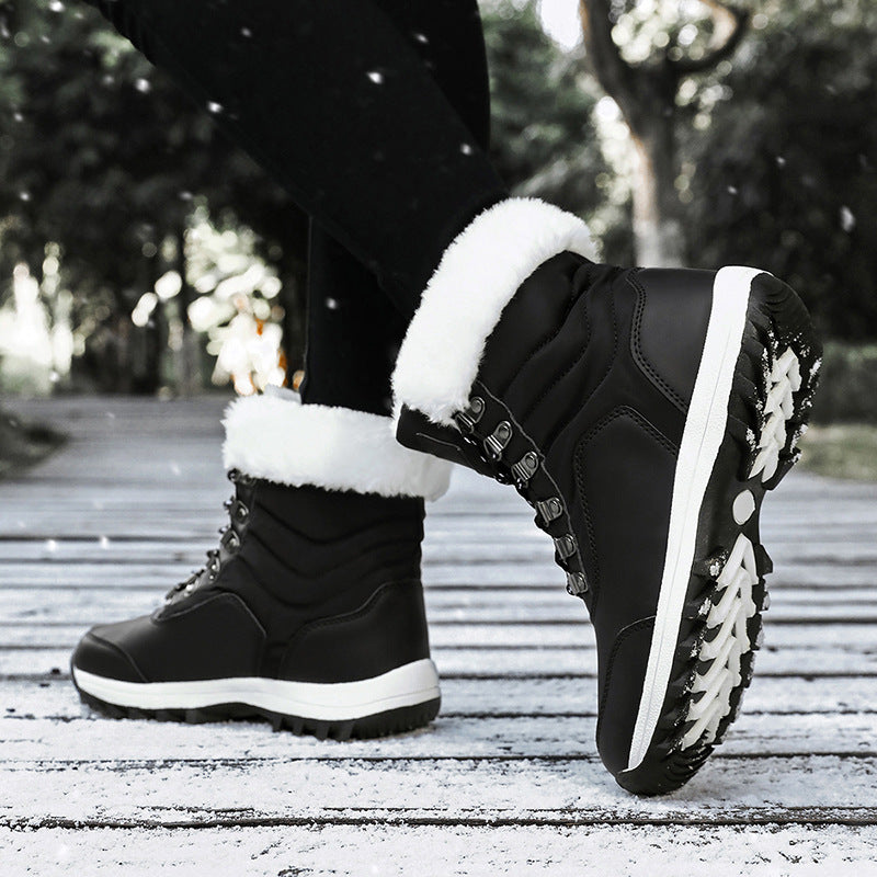 Women's Winter Ankle Boots with Faux Fur Cuffs