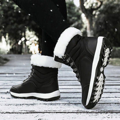 Women's Winter Ankle Boots with Faux Fur Cuffs