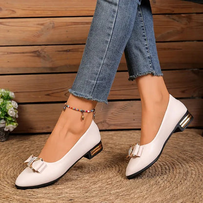 Women's Pointed-Toe Flats with Bow Detail