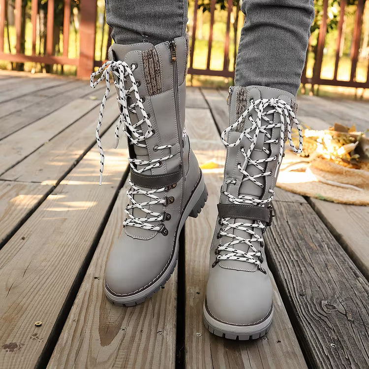 Women's Lace-Up Buckle Boots