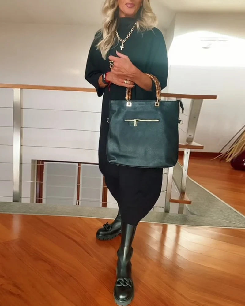 Women's High Neck Loose Dress