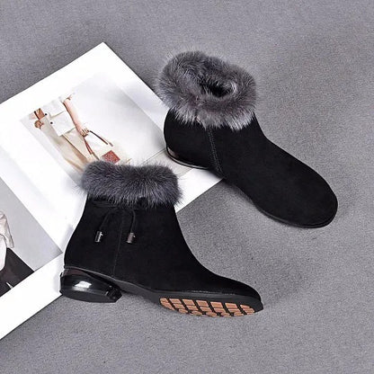 Women's Ankle Boots with Faux Fur Trim