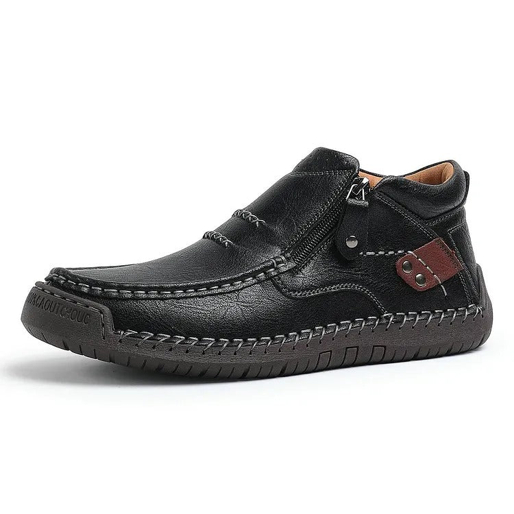 Men's Leather-Look Slip-On Boots