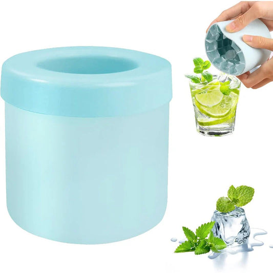 2-in-1 Silicone Ice Cube Maker & Ice Storage Bucket
