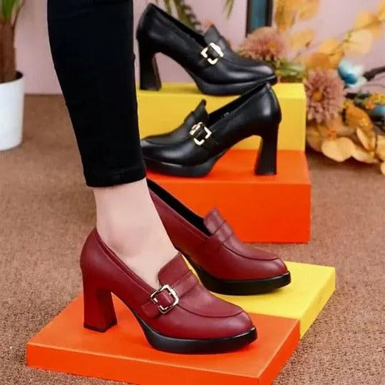 Women's Buckle Heeled Shoes