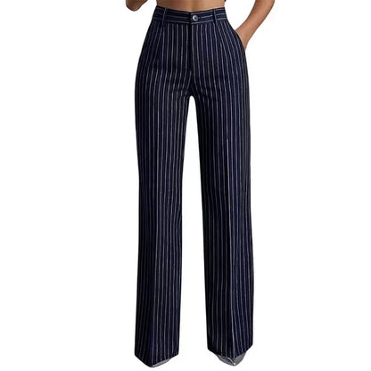 Women’s Vertical Stripe Wide-Leg Pants