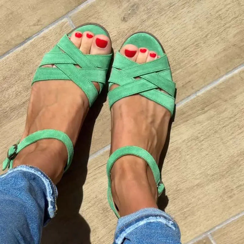 Women’s Crisscross Ankle Strap Flat Sandals