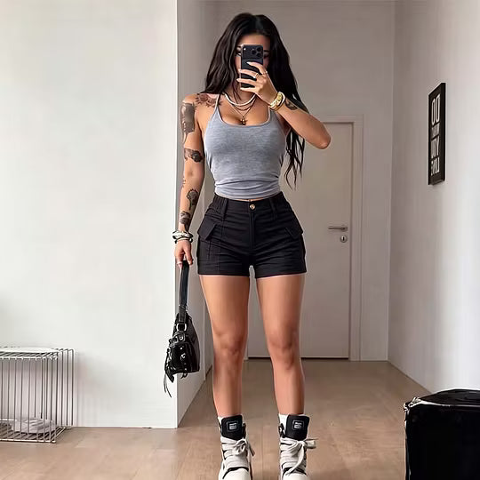 Women's High-Waisted Cargo Shorts