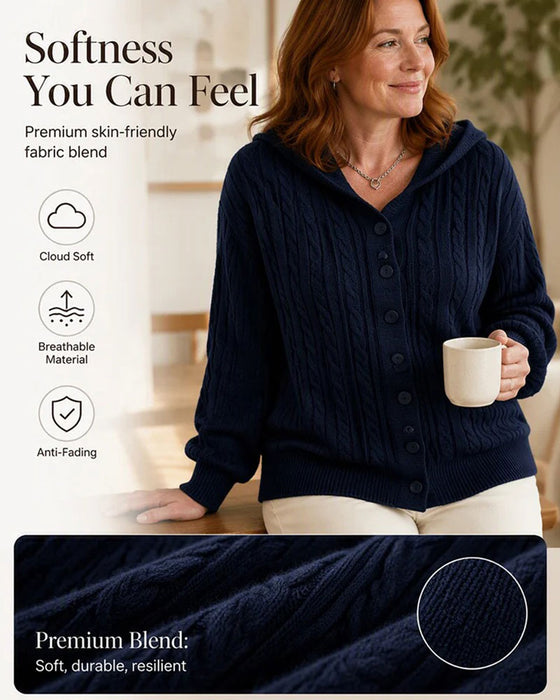 Women's Hooded Button-Front Cardigan