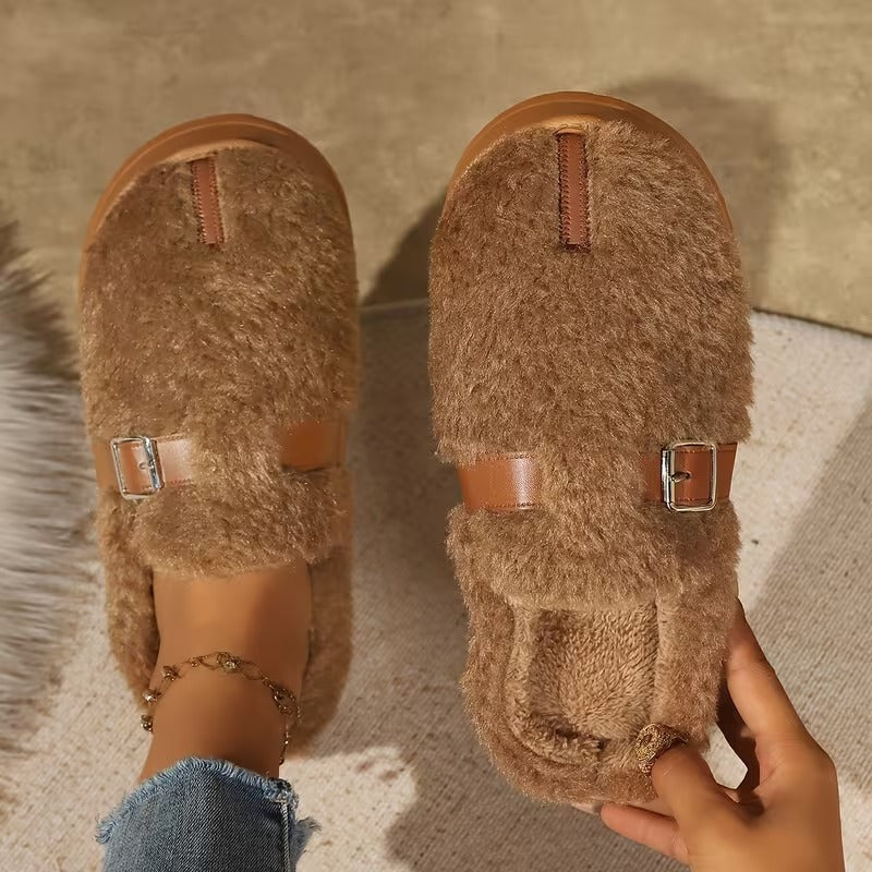 Women's Buckle Slip-On Slippers