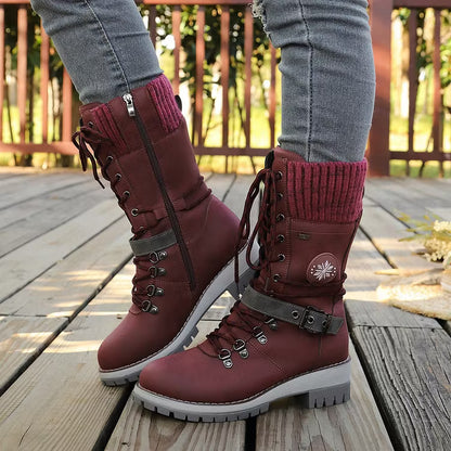 Women's Lace-Up Buckle Boots