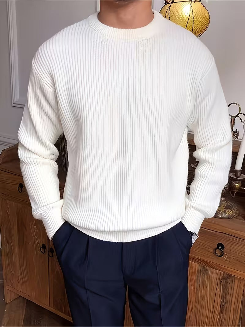 Men's Ribbed Crew Neck Sweater
