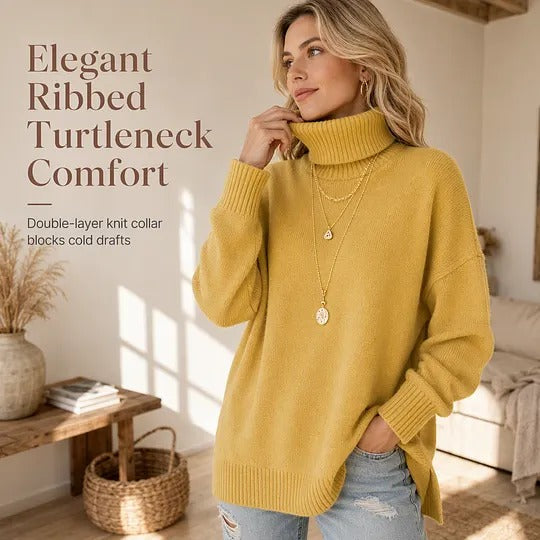 Women's Ribbed Turtleneck Sweater