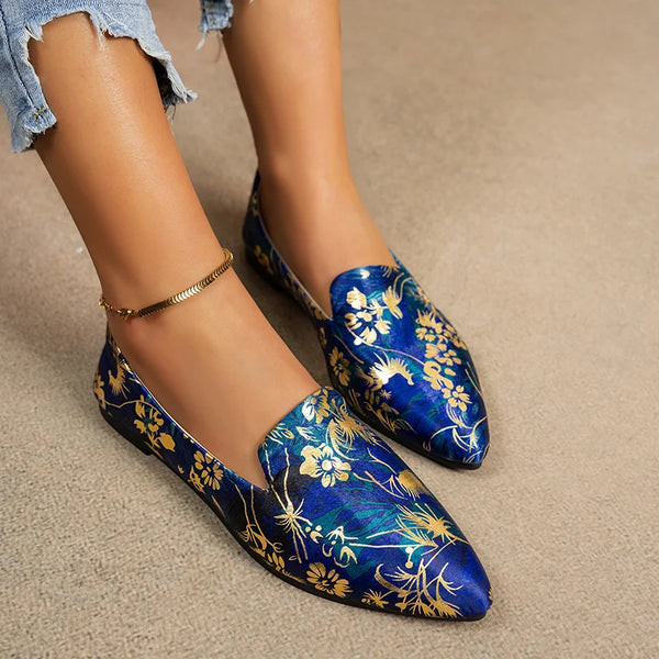 Women's Patterned Pointed-Toe Flats