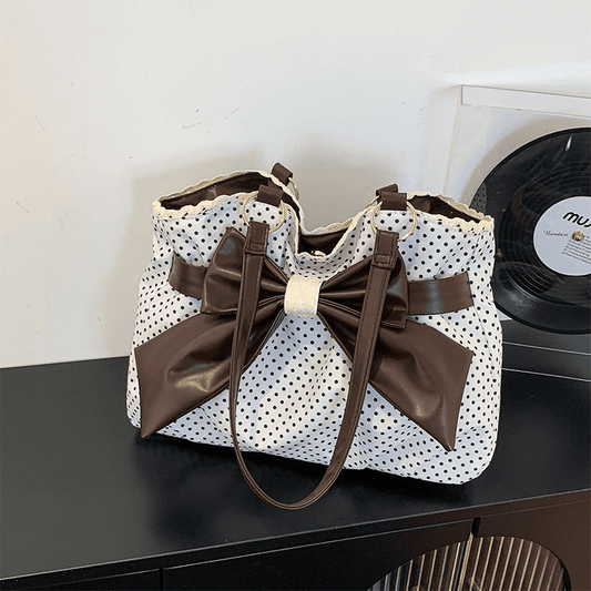 Women's Polka Dot Bow Shoulder Bag