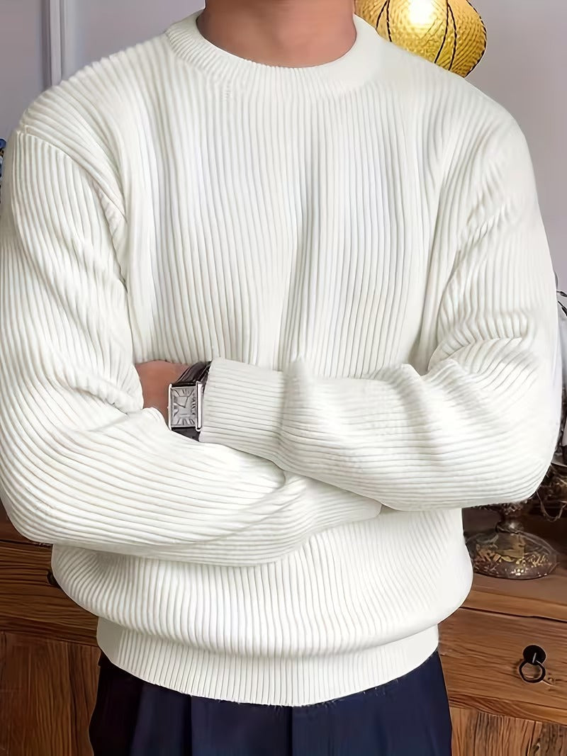 Men's Ribbed Crew Neck Sweater