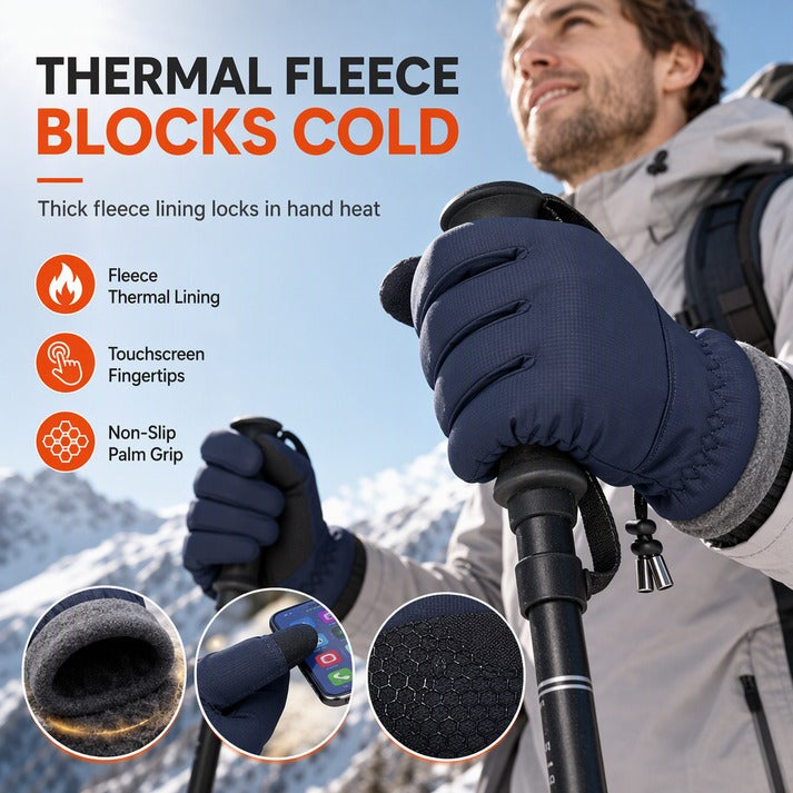 Touchscreen Gloves with Fleece-Lined Cuffs
