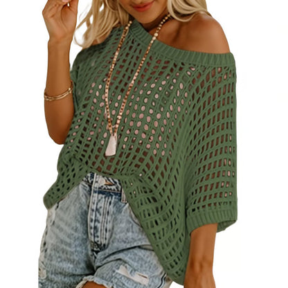 Women's Openwork Knit Beach Cover-Up