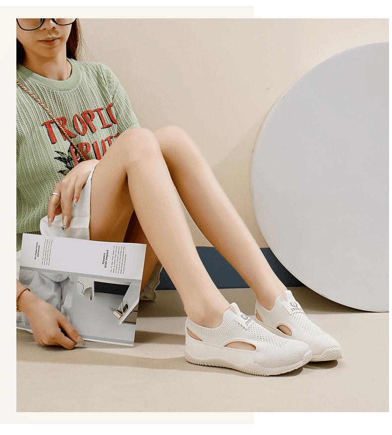 Women's Breathable Knit Slip-On Sneakers