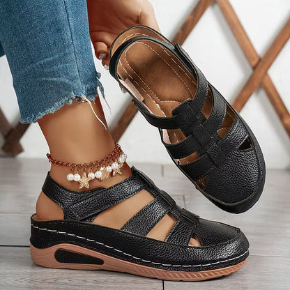 Women's Closed-Toe Platform Wedge Sandals