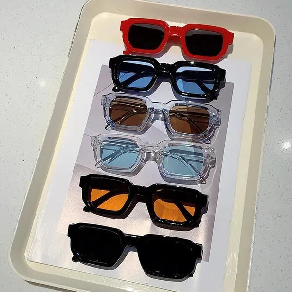 Unisex Vintage Rectangle Frame Sunglasses