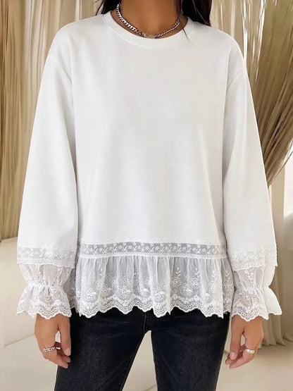 Women's Loose Top with Decorative Trim