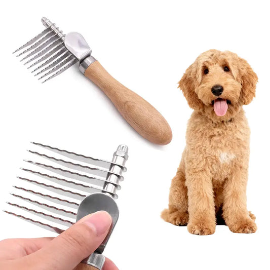 Dog Dematting Brush & Undercoat Rake for Tangles & Mats