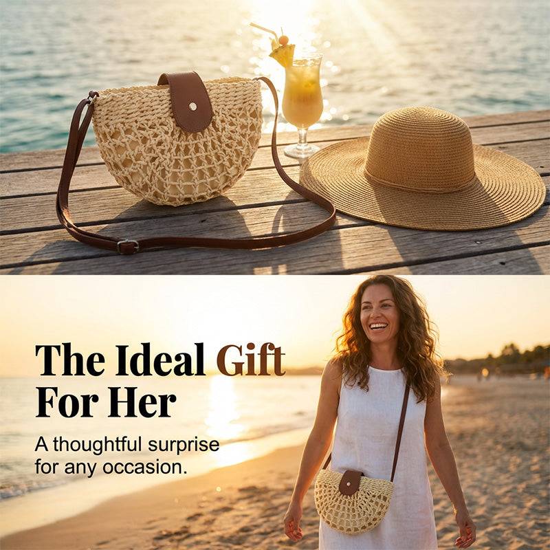 Women's Woven Straw Crossbody Bag