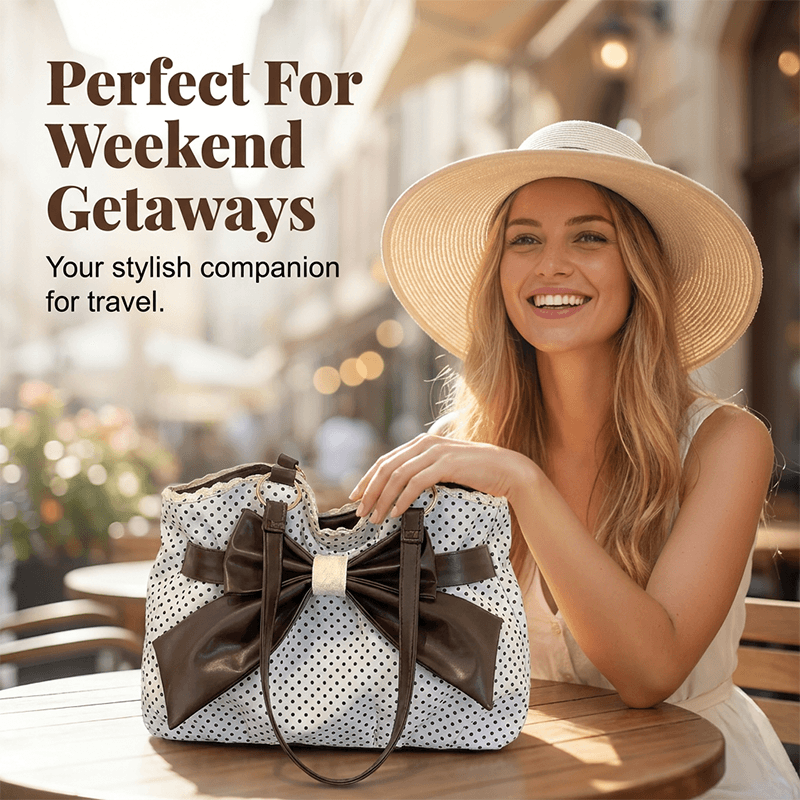 Women's Polka Dot Bow Shoulder Bag