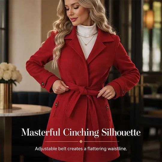 Women's Button Front Belted Coat