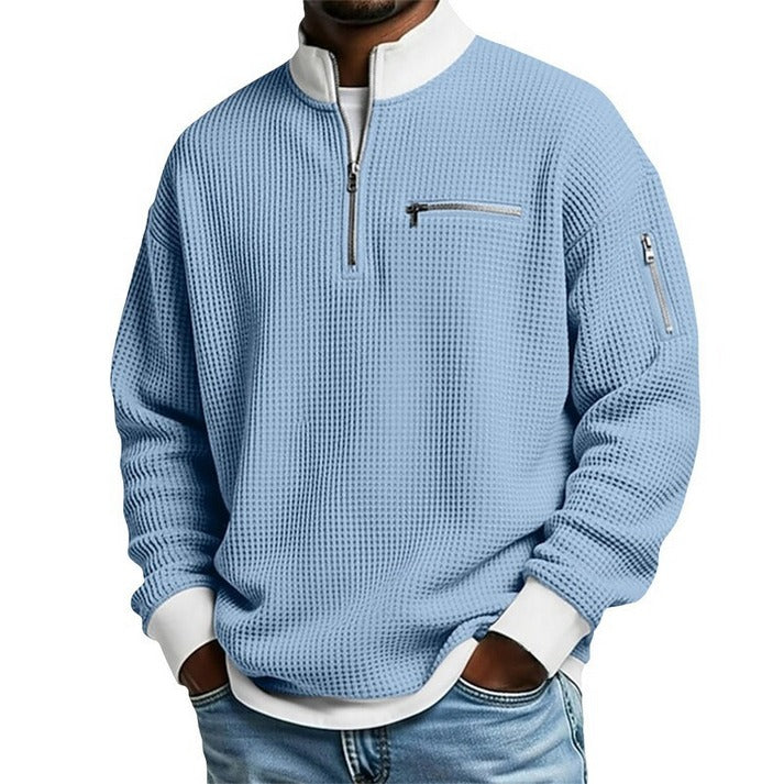 Men's Quarter-Zip Textured Pullover