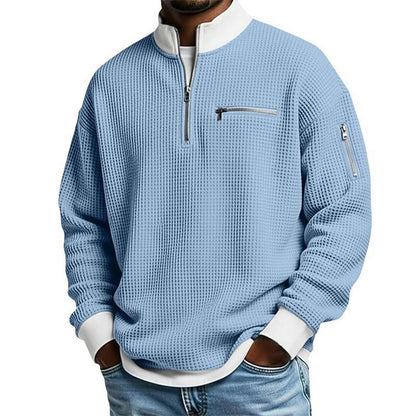 Men's Quarter-Zip Textured Pullover