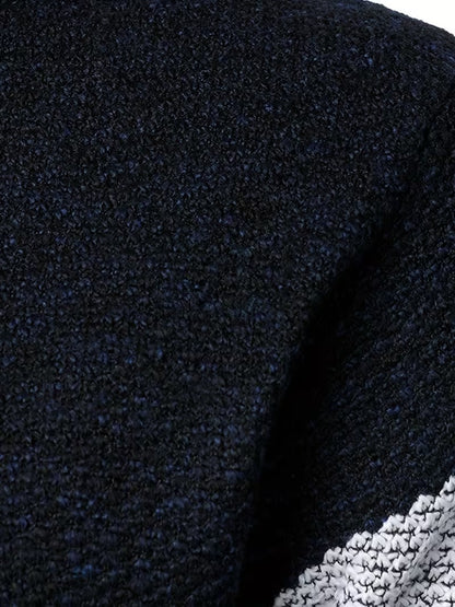 Men's Textured Quarter-Zip Stand Collar Sweater