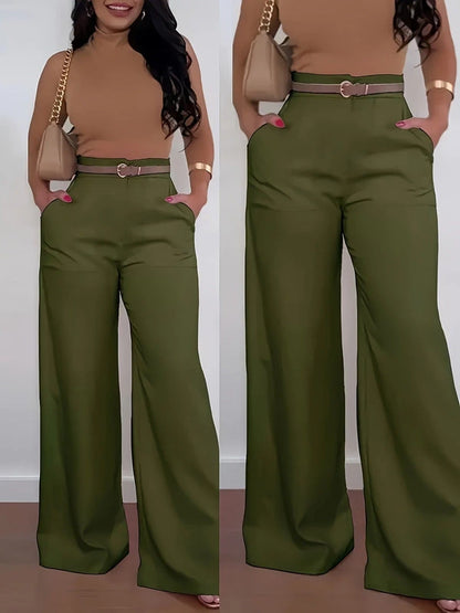 Women's High-Waisted Wide-Leg Pants