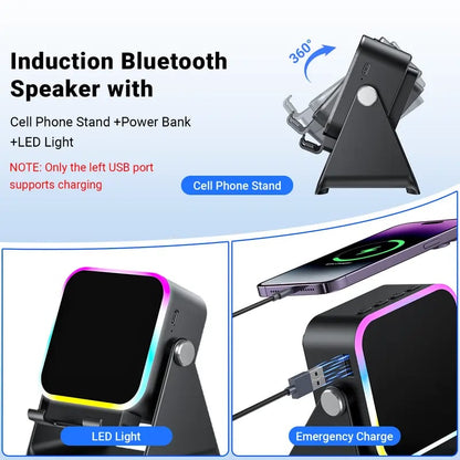 5-in-1 Wireless Induction Speaker Phone Stand