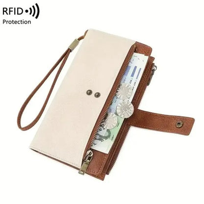 Women's Long Zip-Around Wallet With Wrist Strap