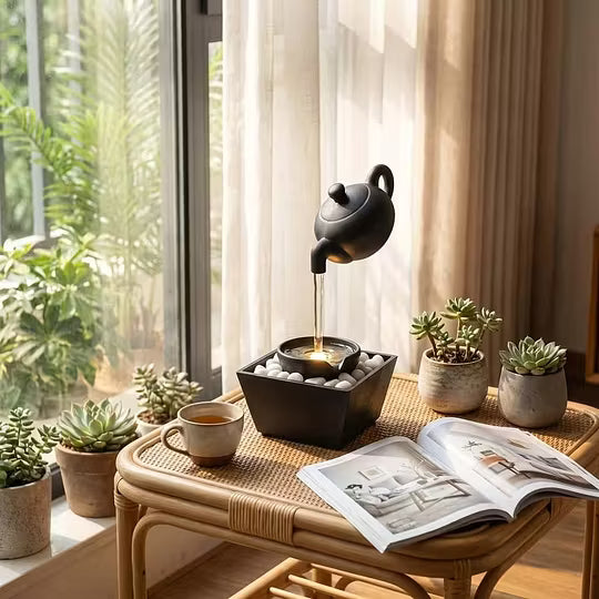 Floating Teapot Tabletop Water Fountain