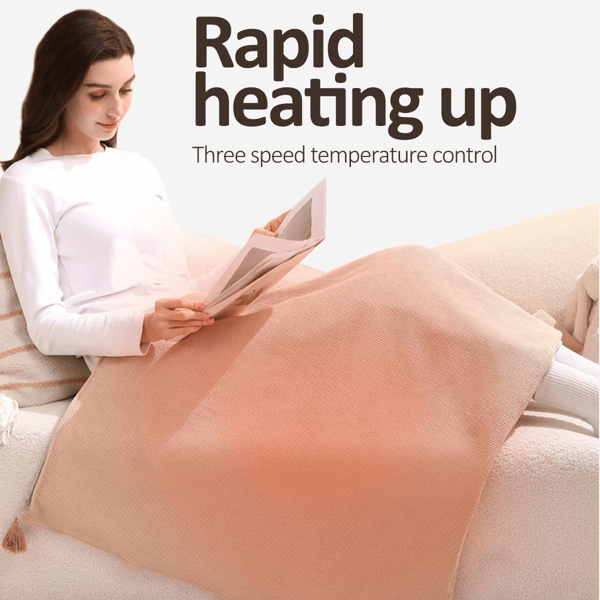 Electric Heated Wrap Shawl With Zipper