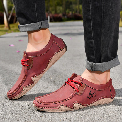 Men's Stitched Lace-Up Casual Shoes