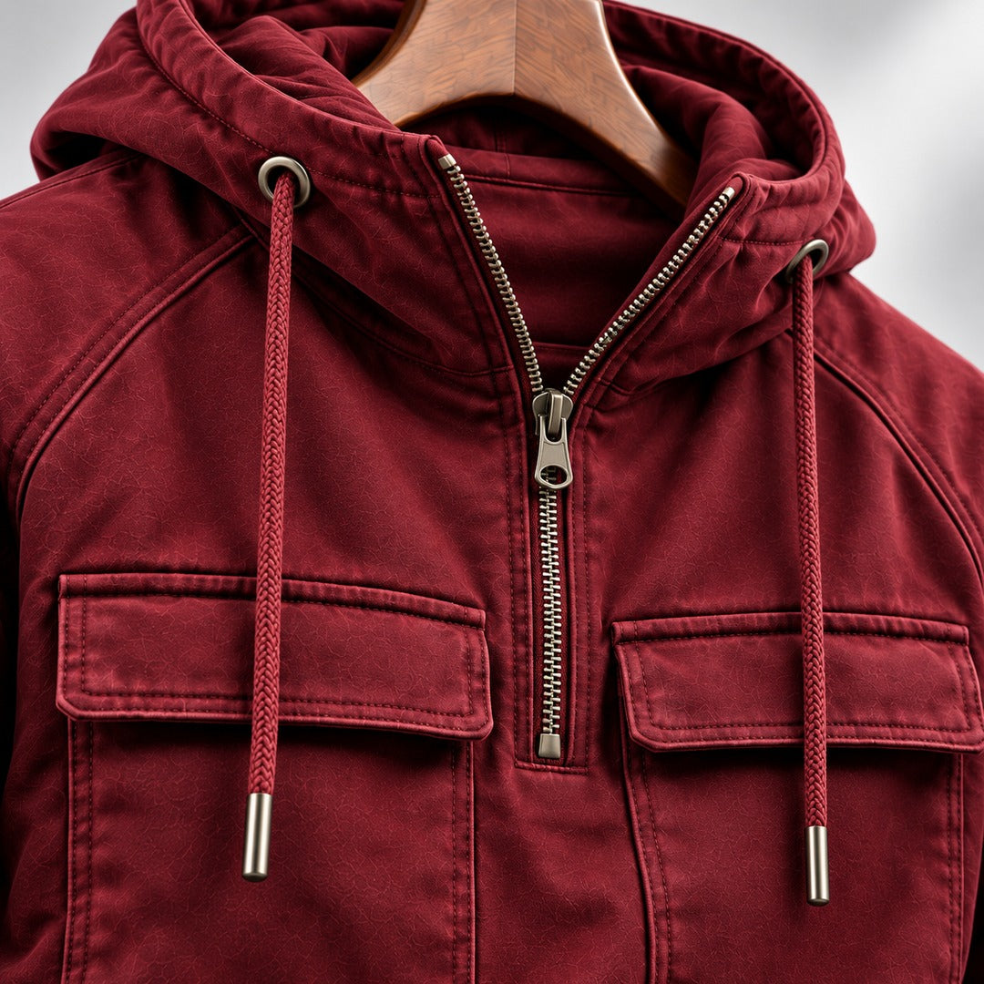 Men's Hooded Quarter-Zip Pullover Jacket