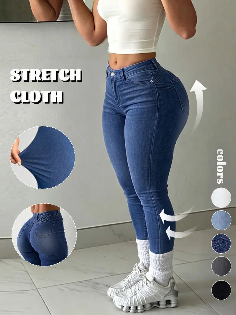 Women's High-Waisted Stretch Skinny Jeans