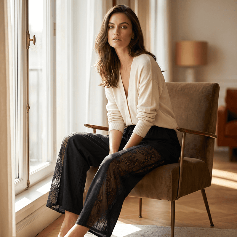 Women's Lace-trimmed Pants