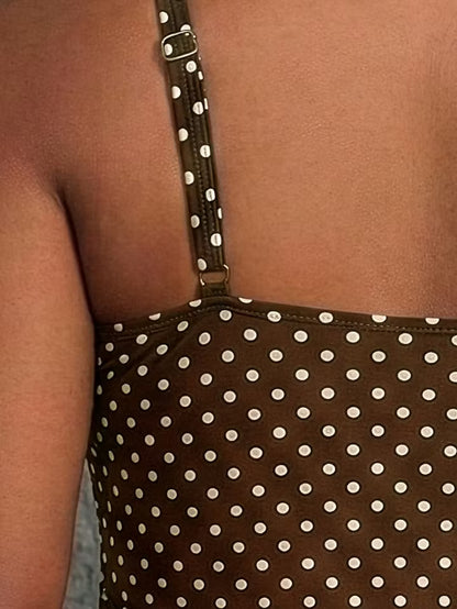 Women's Polka Dot One-Piece Swimsuit