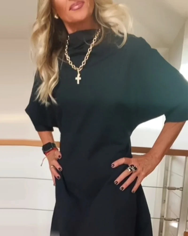 Women's High Neck Loose Dress
