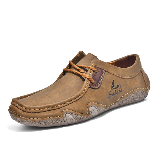 Men's Stitched Lace-Up Casual Shoes
