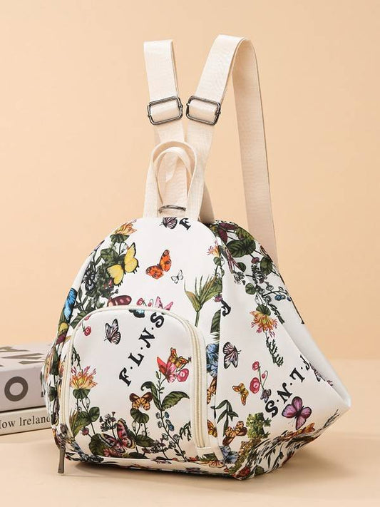 Women's Floral Print Convertible Backpack Bag