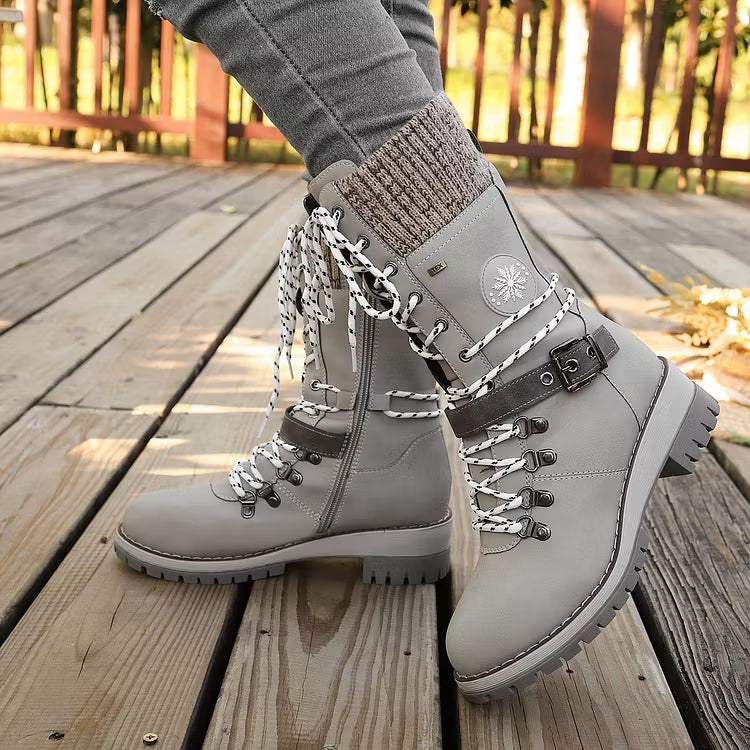 Women's Lace-Up Buckle Boots